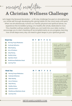 Renewal Revolution A Christian Wellness Challenge Checklist